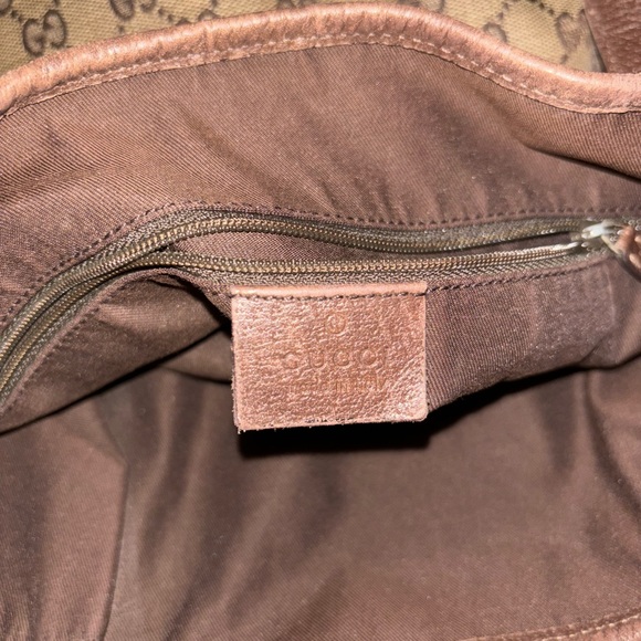 Used Vintage Gucci purse. Brown and tan web design. - Picture 2 of 14